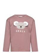 T-Shirt Koala Tops T-shirts Long-sleeved T-shirts Pink Mango