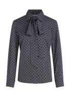 Tommy Hilfiger Diamond Monotype Vis Reg Blouse Marinblå