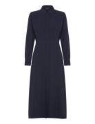 Brina Crepe Button Down Dress Maxiklänning Festklänning Navy French Co...