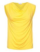 Viscose T-Shirt Tops T-shirts & Tops Sleeveless Yellow Rosemunde