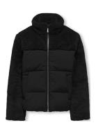 Kogwanja Fur Puffer Mix Coat Otw Fodrad Jacka Black Kids Only