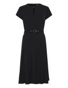 Lauren Ralph Lauren Belted Georgette Dress Svart