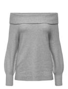 ONLY Onljeanett Life L/S Off Shoulder Cc Knt Grå