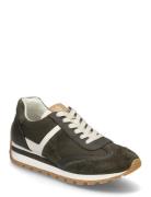 Dani Suede & Leather Sneaker Låga Sneakers Green Lauren Ralph Lauren