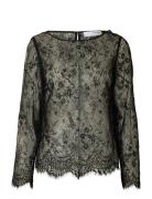 Selected Femme Slfdaphne Ls Lace Top Svart