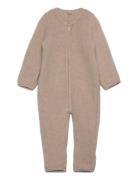 Pram Suit Wool Fleece Outerwear Fleece Outerwear Fleece Suits Beige Hu...