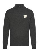 Wwblu Aa Cs Halfzip Tops Knitwear Half Zip Jumpers Grey Double A By Wo...