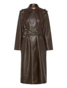 Over D Trenchcoat With Buckle Be Läderjacka Skinnjacka Brown STINE GOY...