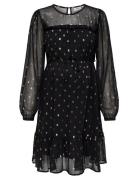 Only Maternity Olmivy Fr Foil L/S V-Neck Dress Aop Svart