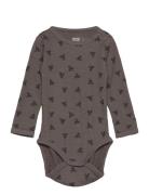 Hmlbambo Body Ls Långärmad Bodysuit Brown Hummel