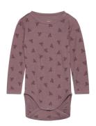 Hmlbambo Body Ls Långärmad Bodysuit Pink Hummel