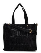 Iris Crinkled Velvet Large Shopping Shopper Väska Black Juicy Couture