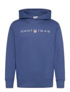 GANT Printed Graphic Hoodie Blå