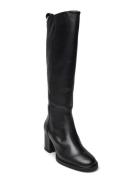 Long Boot Mid Wrapped Lthr Heel Höga Stövlar Black Tommy Hilfiger