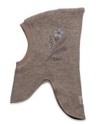 Huttelihut Balaclava Flower Emb. Wool Beige