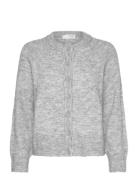 Selected Femme Slfrena Ls Knit Cardigan Camp Grå