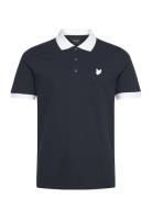 Tonal Ringer Polo Shirt Polos Short-sleeved Navy Lyle & Scott