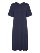 Bamboo Long Nightdress, Short Sleev Nattlinne Navy Lady Avenue