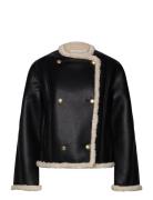 Faux Shearling Short Jacket Läderjacka Skinnjacka Black GANT