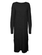 Vmlefile Ls Boatneck Calf Dress Noos Knälång Klänning Black Vero Moda