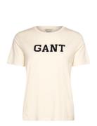 GANT Reg Velour Applique T-Shirt Kräm