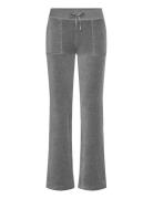 Juicy Couture Del Ray Classic Velour Pant Pocket Design Beach Sand Grå