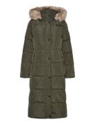 Lauren Ralph Lauren Faux-Fur-Trim Hooded Down Coat Grön