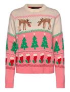 Vero Moda Vmchristmasstuff Ls O-Nck Pull. Box Xmas Rosa