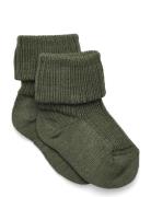 Mp Denmark Wool Rib Baby Socks Khaki Green