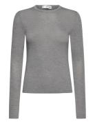 Mango Round-Neck Long-Sleeved T-Shirt Grå