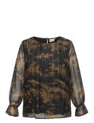 ONLY Carmakoma Carazelea L/S O-Neck Top Aop Svart