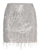 ONLY Onlspacy Short Sequins Skirt Wvn Silver