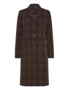 Lauren Ralph Lauren Plaid Wool-Blend Reefer Coat Brun