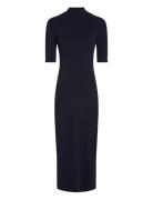 Tommy Hilfiger Slim 5X2 Rib Midi Dress 1/2 Marinblå