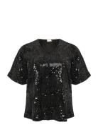 Kaffe Curve Kcnicoleen Sequin Blouse Svart