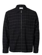 Selected Homme Slhjames Checks Zip Overshirt Svart