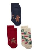 Lindex Sock 3 P Christmas Grön