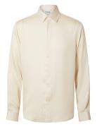 Selected Homme Slhrelaxcharlie Satin Ls Shirt Kräm