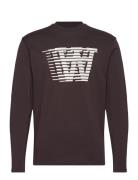 Double A By Wood Wood Wwmel Big Print Longsleeve Gots Brun