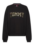 Tommy Jeans Tjw Nw Bxy Glitter Varsity Crew Svart