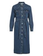 Vila Vially L/S Midi Denim Dress Mbd Blå