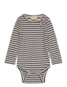 Petit Piao Body L/S Modal Striped Brun