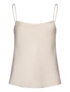 Mango Satin Top With Thin Straps Kräm