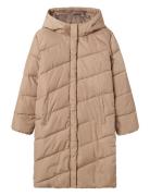 LMTD Nlfmyis03 Long Jacket Bias W Hood Fo Beige