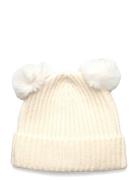 Mango Beanie With Fur-Effect Earmuffs And Pom-Pom Kräm