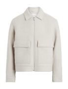 Calvin Klein Jeans Textured Wool Jacket Beige