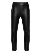 Mango Leather-Effect Leggings Svart