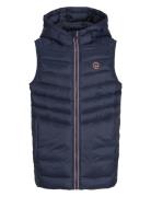 Jack & J S Jjesprint Puffer Bodywarmer Hood Jnr Marinblå