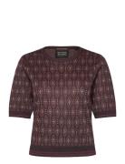 Scotch & Soda Short Sleeve Jacquard Pullover Burgundy