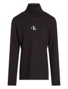 Calvin Klein Rib Slim Ls Roll Neck Top Svart